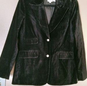 DG2 by Diane Gilman Velvet Jacket, Black, Size M